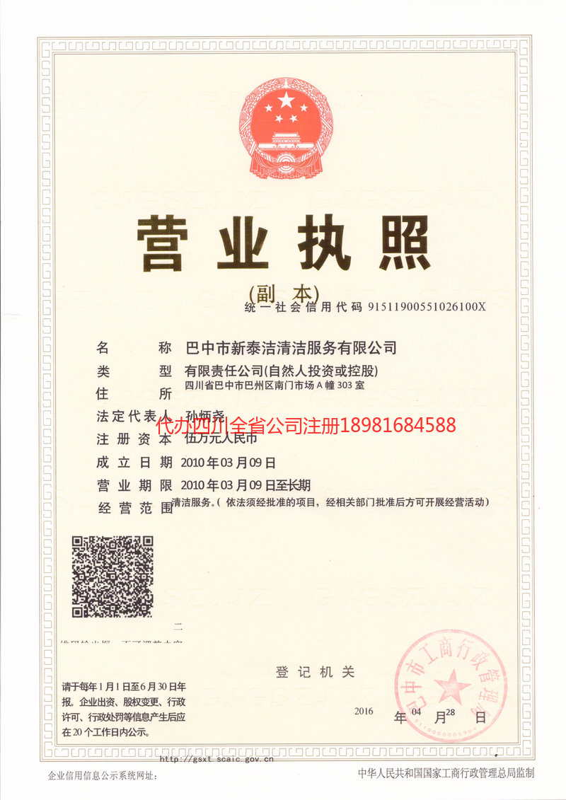 攀枝花攀枝花新泰洁清洁服务有限公司